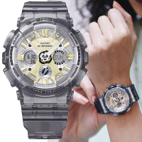 CASIO卡西歐 G-SHOCK WOMEN 金屬光澤 半透明時尚雙顯錶-GMA-S120GS-8A 灰