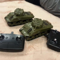 Henglong 1/30 RC Tanks Sherman VS Pershing Infrared Battle Tanks 2.4ghz Rc Battling Panzer Remote Control Us Model Tank Toy Gift