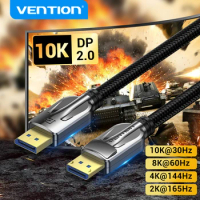 Vention 10K DisplayPort Cable 8K@60Hz 4K@165Hz 40Gbps Display Port Audio Cable Support HDR HDCP 2.2 for Gaming Monitor TV DP 2.0