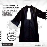 TOGA PENGACARA / TOGA ADVOKAT / TOGA JAKSA PREMIUM BAHAN TWIST KOMBINASI SATIN 100% ORIGINAL Ready S
