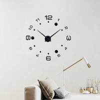 Watch TaffHOME Jam Dinding Besar DIY Giant Wall Clock Arcylic 100 cm - JM-14 - Black Viral