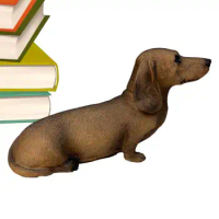 Dachshund Figurines And Statues Dachshund Ornaments Dog Sculpture Puppy Statue Desk Decor Brown Dachshund Resin Crafts Table