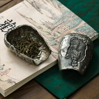 嘯口常開石紋鋦釘錫茶則 手工純錫茶則禪意賞茶荷茶勺取茶鏟功夫