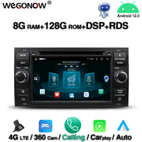 Android 12.0 8 Core 8GB +128GB Car DVD Player GPS map Radio wifi BT 5.0 For Ford FOCUS Mondeo S-MAX C-MAX Galaxy Fiesta Fusion