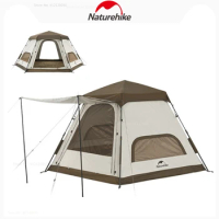 Naturehike Camping Hexagonal Automatic Tent Outdoor Tents For 4-5 People Rain Proof Sunscreen Large Space Nature Hike Camp Tent