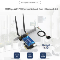 600Mbps WIFI PCI Express Network Card 2.4G5G Wireless Blue-tooth-compatible PCI-E LAN Card 802.11 ac/b/g/n Adapter For Computer