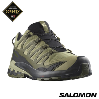 官方直營 Salomon 男 XA PRO 3D V9 Goretex 健野鞋 寬楦 藥綠/黑/綠