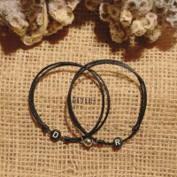 Gelang Couple Magnet Inisial Gelang Tali Satin Gelang Pasangan Viral [2pcs]
