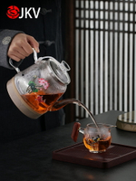 jkv自動上水燒水壺智能煮茶壺電熱煮茶器黑白茶蒸茶壺一體煮茶爐
