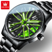 OLEVS 9937 Sport Quartz Watch Round-dial Stainless Steel Watchband Luminous