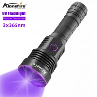 Alonefire SV43 Powerful UV Flashlight 3x365nm 60W Violet Torch Light by 21700 Battery for Urine Detector for Cats,Pet Stains