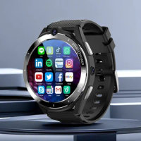 Ajeger 2024 4G LTE Round Smart Watch Men 6GB+128GB Android 11 Smartwatch Phone 900 mAh GPS Wifi SIM Dual Camera Video Call Adult