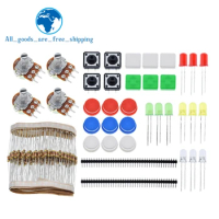 TZT 1 sets Handy Portable Resistor Kit for Arduino Starter Kit UNO R3 LED potentiometer tact switch pin header