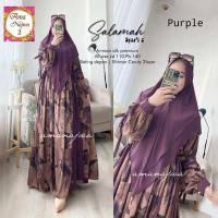 Salamah syari bahan armany silk gamis murah trendy baju syari muslim wanita real pict / Gamis syari 