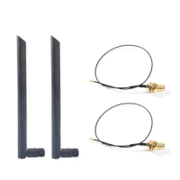 Dual Band 6dbi 2.4Ghz/5Ghz Wireless WiFi Antenna RP-SMA+MHF4/IPX Pigtail Cable For NGFF M.2 WiFi Card AX210 AX200 AC9260 AC8265