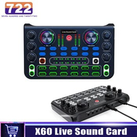 Professional Sound Card Studio Record Mixer Voice Changer Mixing Audio Console Amplifier Console Desk System for Karaoke Guitar