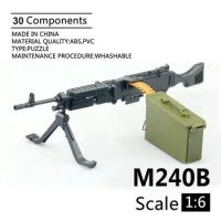 1/6 M240B Machine Gun Assemble 4D Model For 12" Action Figure Soldier Military Kids Toy