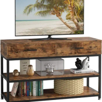 55 Inch TV with Drawers,Entertainment Center TV Stand Console Table for Living Room,47 Inches Wood TV Console Storage Cabinet