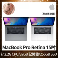 【Apple 蘋果】C 級福利品 MacBook Pro Retina 15吋 TB i7 2.2G CPU 32GB RAM 256GB SSD 英文鍵盤(2018)