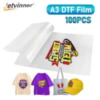 100PCS A3 DTF PET Film For DTF Printer Direct to Film Printer PET Film For R1390 DX5 L1800 DTF Printer A3 DTF Film