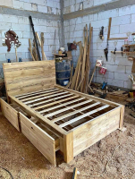 difan kayu jati minimalis, ranjang kayu jati asli readi stok, tempat tidur kayu jati mewah elegan mo