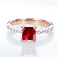 【DOLLY】1克拉 GRS無燒緬甸紅寶石18K金鑽石戒指(017)