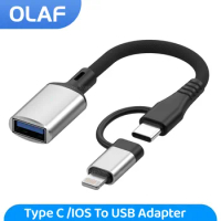 Olaf USB C to USB A Dapter OTG Cable Type C /Lightning Male to USB Female Converter For Samsung Xiaomi IOS Type C Adapter