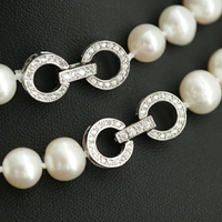 925純銀鍍金鑲鉆珍珠手鏈項鏈搭扣 單雙排三排扣 DIY手工材料配飾