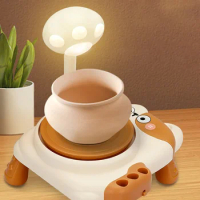 Kids Electric Pottery Wheel Kit Sculpting Clay Tool Adjustable Speed Clay Machine Cat Pottery Making Machine with Warm Light