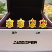 24k pure gold lion charms 999 real gold charms for bracelet gold loose beads