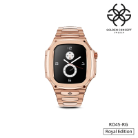 【Golden Concept】Apple Watch 45mm 保護殼 18K玫瑰金錶殼/玫瑰金不鏽鋼錶帶(RO45-RG)
