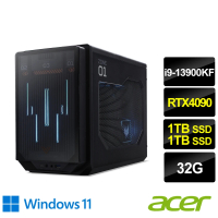 【Acer 宏碁】24型電競螢幕組★i9 RTX4090電競電腦(Predator/i9-13900KF/32G/2TB SSD/RTX4090/W11)