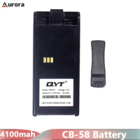 QYT CB-58 Li-ion Battery Original 4100mAh 12V for 27MHz CB Walkie Talkie Citizen Band Two Way Radios with Belt Clip Replacements