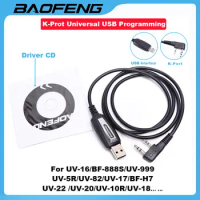 USB Programming Cable for Baofeng UV-5R UV-82 BF-888S UV-S9 Plus UV-10R UV-16 UV17 UV-999 UV-G30 UV-5RA Programming Cable Driver