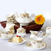 Tangshan high-grade bone china coffee suit European bone china coffee tea set