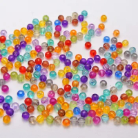 1000 Mixed Colour Transparent Acrylic Round Beads 4mm Smooth Ball Seed Beads
