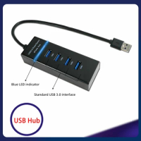USB 3.0 -Super Speed 4 Ports Hub with LED Light Ultra Slim Splitter Adapter Cable for PC Computer Notebook USB Flash Drives1