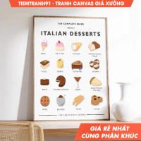 Tranh treo tường, Italian Food Poster, Dessert Guide Poster, Italian Food Art, Art Poster, Italian A