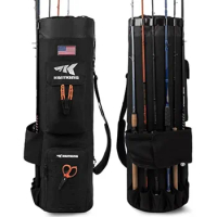 KastKing Karryall Fishing Rod Bag,81L Large Storage Water-resistant Rod Case Holds 6 Rods &amp; Reels,Foldable Fishing Bag