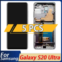 5PCS For Samsung Galaxy S20 Ultra Lcd G988F G988B/DS with Frame Display Touch Screen Digitizer For Samsung s20Ultra replacement