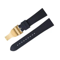 FKMBD Soft Fluororubber Watch Band For TUDOR Strap M79360.M79363 Stainless Fold Buckle Black Bay 1958 GMT 41mm Pelagos 22mm