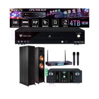 【金嗓】CPX-900 K2F+DB-7AN+TR-5600+R-800F(4TB點歌機+擴大機+無線麥克風+落地式喇叭)