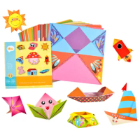 DIY Materials Funny Handcraft Paper Early Learning Art 3D Development Cartoon For Kids Home Montessori Toy Children Origami Set