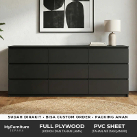 Drawer 9 Laci / Buffet Mewah / Credenza / Kabinet Jumbo  - Plywood 15mm Tahan Air dan Jamur - Myfurn