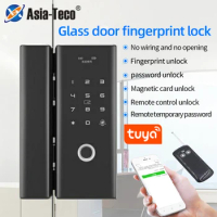 Biometric Fingerprint Lock Bluetooth Tuya Smart APP Smart Lock RFID Card Remote Control Electric Lock For Glass &amp; Sliding Door