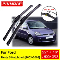 For Ford Fiesta 5 Hatchback 2003 2004 2005 2006 2007 2008 Front Wiper Blades Brushes Cutter Accessories U J Hook