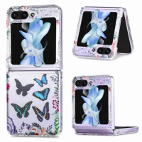 Life-like Butterfly Phone Case For Samsung Galaxy Flip 5 5G Fall Shockproof Protective Clear Case For Samsung Galaxy Flip 5 4 5G