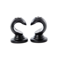 【特力屋】實木窗簾桿 天架 黑色 2入 28mm