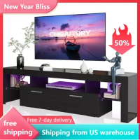 Modern LED 63 Inch TV Stand With Large Storage Drawer for 40 50 55 60 65 70 75 Inch TVs Furniture Living Room Bedroom Cabinet