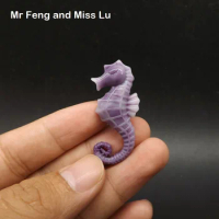 Purple Color Sea Horse Flat Back Resin Cartoon Mini DIY Model Toy